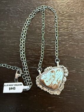 BIG blue moon turquoise necklace